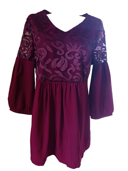 Блуза подовжена М&M бордо розмір 50 (213866)