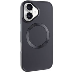 TPU чохол Bonbon Metal Style with MagSafe для Apple iPhone 16 (6.1") Чорний / Black