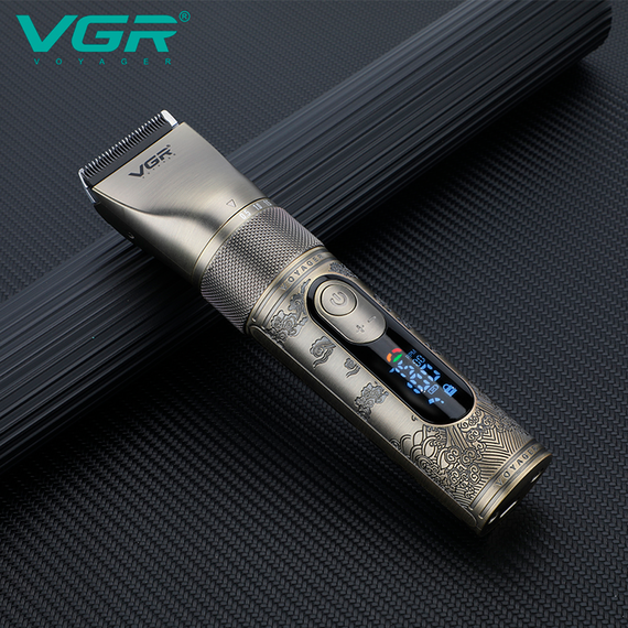 Аккумуляторная машинка для стрижки VGR V-659, 5 насадок, регулировка мощности, IPX7, LED дисплей | Зображення 5
