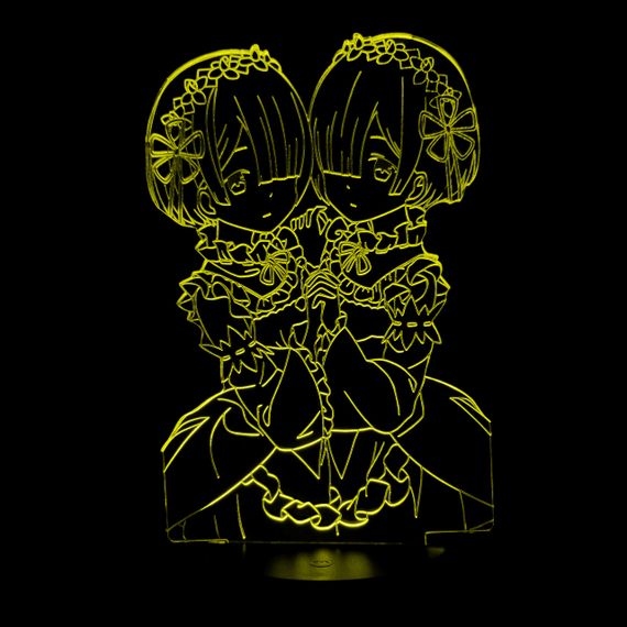 Акриловый светильник-ночник Рэм и Рам желтый tty-n001195