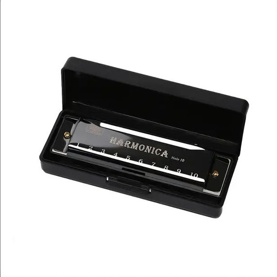 Губна гармошка Harmonica для початківців чорна 10С | Зображення 1