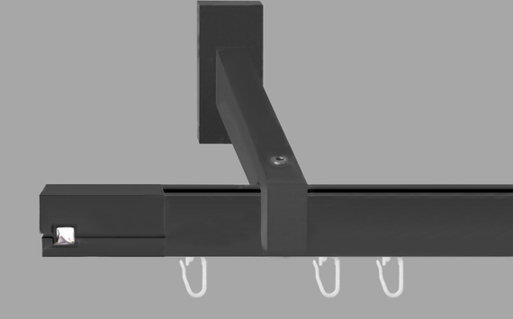 Карниз Скарлайн одинарний у зборі (Чорний) 240 див.