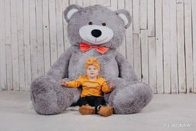 Большой плюшевый мишка Yarokuz Ричард 2 метра Серый