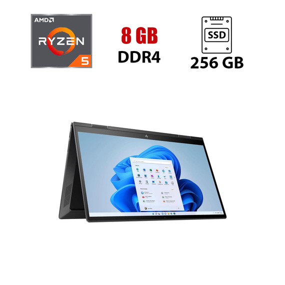 Ультрабук-трансформер Б-класс HP Envy 15-ey0013dx / 15.6" (1920x1080) IPS Touch / AMD Ryzen 5 5625U (6 (12) ядер по 2.3 - 4.3 GHz) / 8 GB DDR4 / 256 GB SSD / AMD Radeon Vega Graphics / WebCam б/у