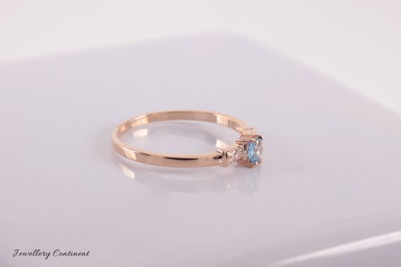 Кольцо из красного золота с топазом 18.5 | Зображення 5