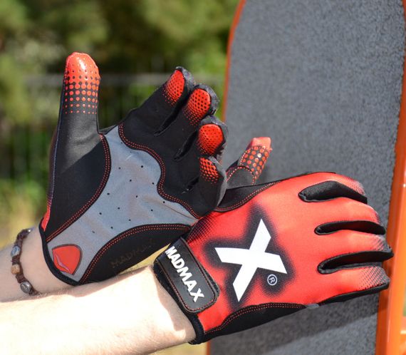 Рукавички для фітнесу MadMax MXG-101 X Gloves Black/Grey/Red XL | Зображення 4