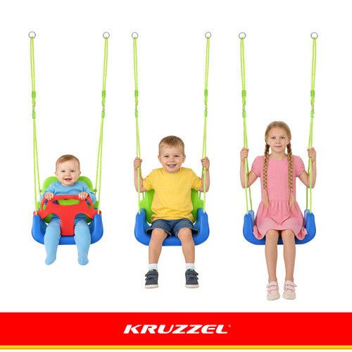 Детская качеля-трансформер 3-в-1 зелено-синяя Kruzzel 27358 | Зображення 7