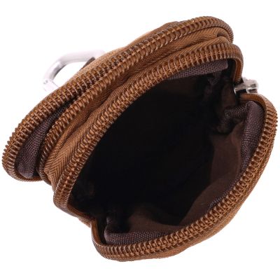 Сумка Vintage На пояс з металевим карабіном з текстилю Коричнева (22225) | Зображення 9