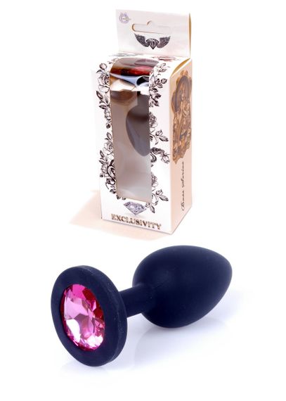 Анальна пробка Jawellery Black Silikon PLUG SmallPink Diamond Sex Aura