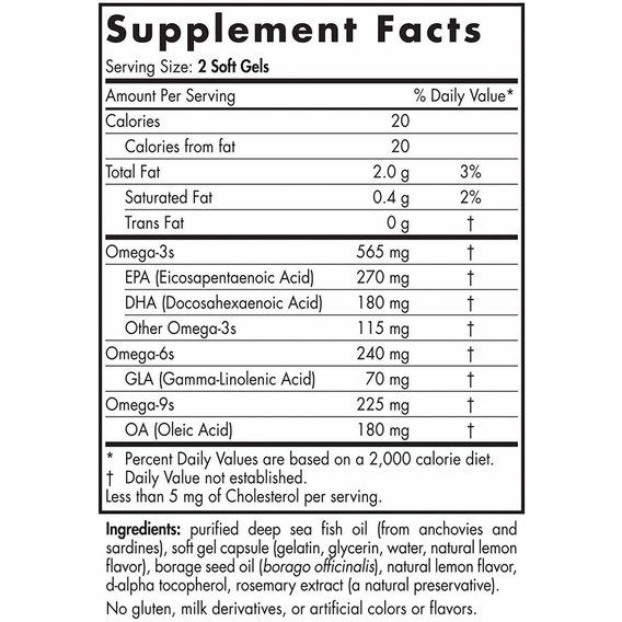 Омега 3-6-9 Nordic Naturals Complete Omega 1000 mg 180 Soft Gels Lemon | Зображення 1