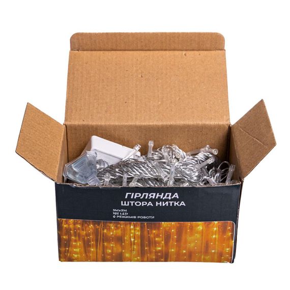 Новорічна гірлянда штора 3х3 м 192 LED кімнатна білий провід Білий ZWM33192LEDW | Зображення 4