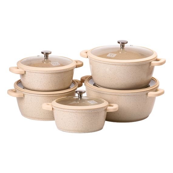 Набор из 5 кастрюль 2/3/4/5/6 л, толстое доно алюминиевые MGC