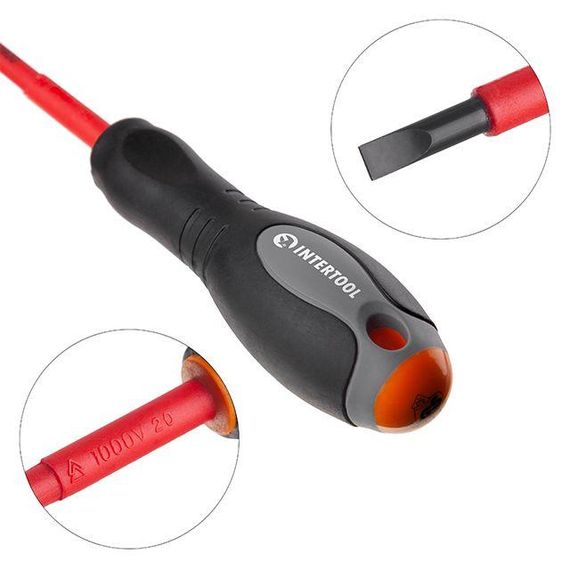 Викрутка шліцьова ізольована 0.5*3 мм, 75 мм, 1000 В INTERTOOL VT-3203 | Зображення 1