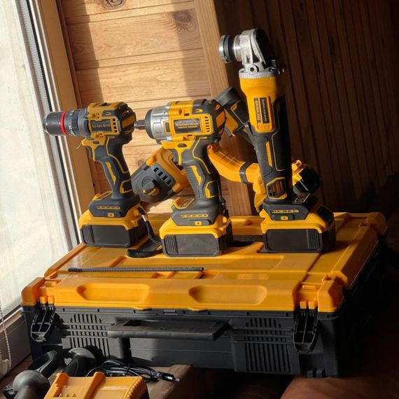 Набір акумуляторних інструментів 4в1 на 68V з дриль-шуруповертом, болгаркою, перфоратором та гайковертом у кейсі XPRO AND-4030-Yellow/Black (47819-40-30_4614) | Зображення 3