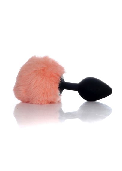 Анальна пробка - Bunny Tail Silicone Black Plug Peach | Зображення 3