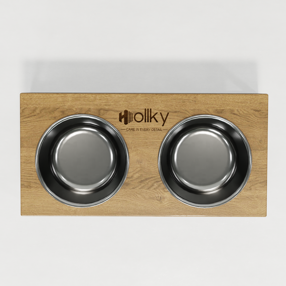 Миски на подставке для средних собак и больших котов Hollky Base M (2 × 0,95 л) BM-422110-GRNT | Зображення 6