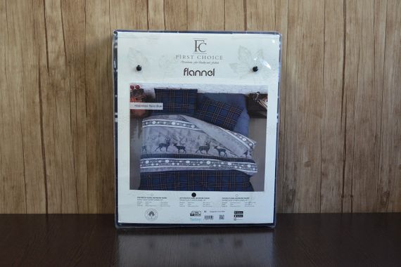 Комплект постільної білизни First Choice Flanel 200×220 см Happinies Navy Blue | Зображення 2