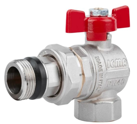 Кран кульовий Icma FAR. ROSSA 3/4" кутовий №362 (87362AE11)