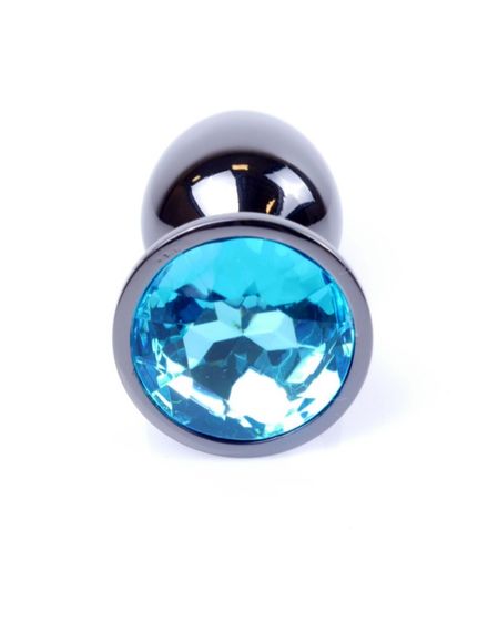 Анальная пробка - Jewellery Dark Silver PLUG- Light Blue Sex Aura | Зображення 1
