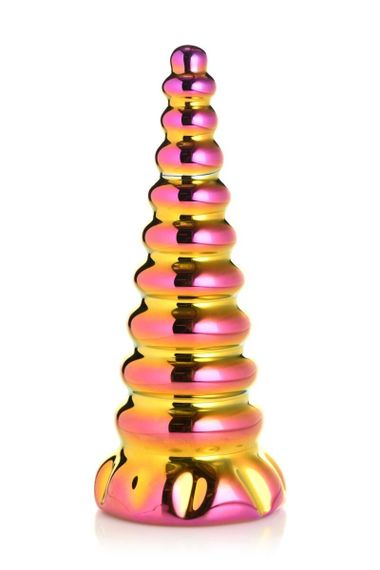 Фентезійний скляний фалоімітатор Creature Cocks Twilight Rainbow Glass Dildo, 16 см