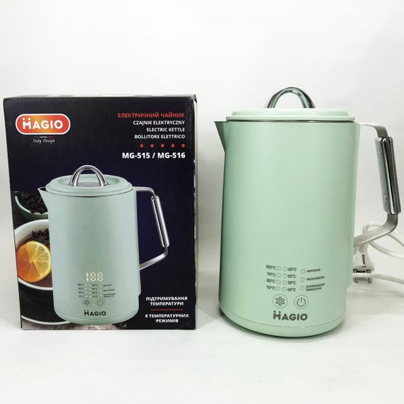 Електрочайник Magio MG-515, 1.5 л, 1500 Вт, з подвійними стінками та регулюванням температури | Зображення 5
