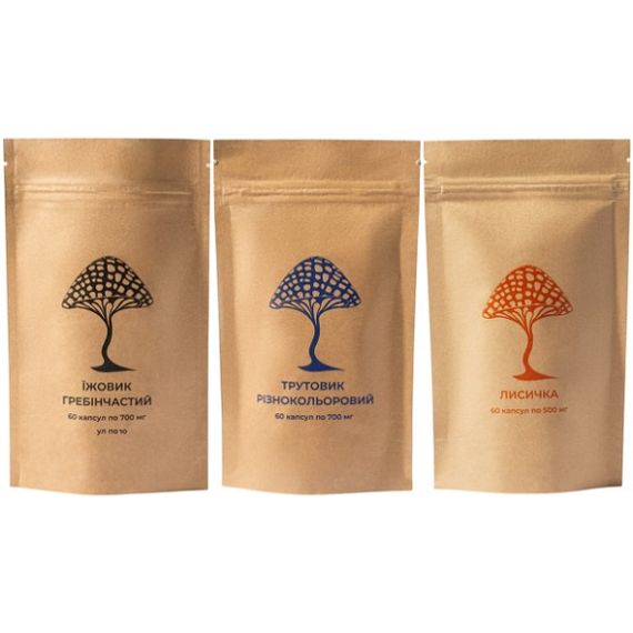 Грибний комплекс Дідусь Мухомор Набір “Здорова дитина” (3 вида грибів) 60 +60 + 60 капсул