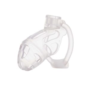 Клетка для пениса LOCKINK SEVANDA Plastic Penis Chastity Cage, прозрачная, 3 кольца разных размеров Sex Aura