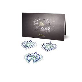 Прикраси для грудей та бікіні зі стразами Bijoux Indiscrets Flamboyant смарагдово-блакитний