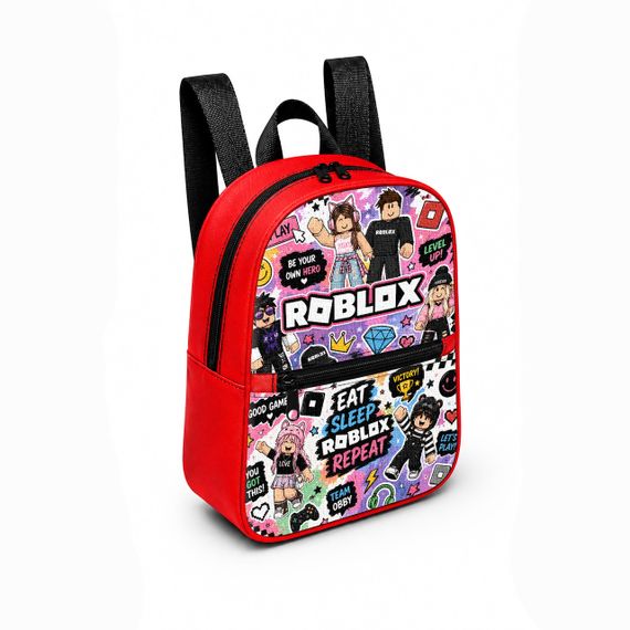 Детский мини-рюкзак красный с принтом Roblox для девочки 28×24×10 см мини-сумка детская (5244)