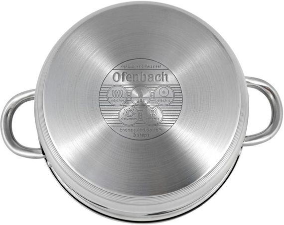 Каструля Ofenbach Casserole з нержавіючої сталі 3400мл зі скляною кришкою | Зображення 3