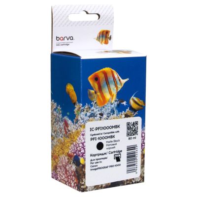 Картридж Barva Canon PFI-1000MBK 0545C001 80мл matte black (IC-PFI1000MBK)