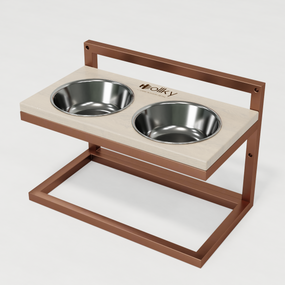 Миски на регульованій підставці для середніх собак Hollky Flex M (2 × 0.85 л) FM-422530-GLWH