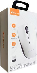 Мишка XTRIKE ME GW-116, бездротова 2.4G, 1000dpi., 3кн., біла