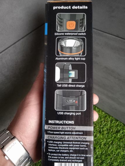 Фонарь ручной аккумуляторный Hurry Bolt HB-998 3 W 300 Lm | Зображення 3