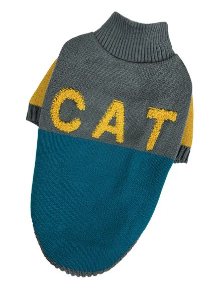 Светр для котiв в'язаний CAT зелено сірий SC-10 | Зображення 2