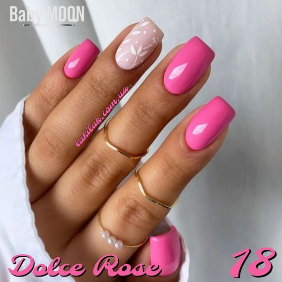 Гель-лак BABY MOON Dolce Rose №18 глубокий ярко-розовый, 6 мл