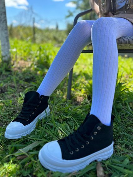 Детские колготки  цветные однотонные (рубчик) ТМ Twinsocks р. от 74 до 146 Белый, 140-146 / 10-11 лет