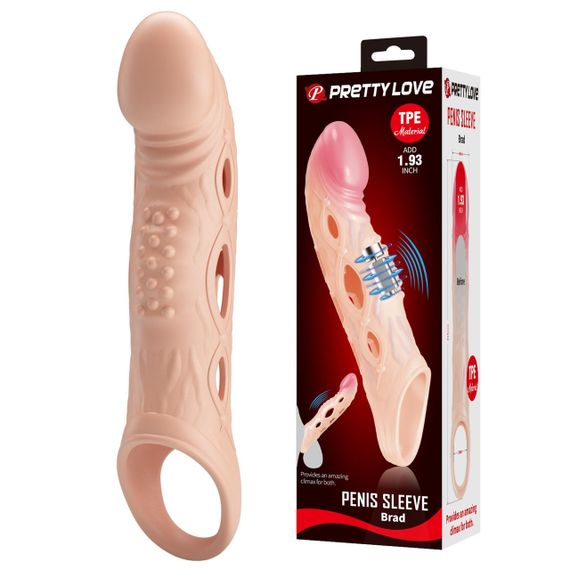 Подовжуюча насадка на пеніс PRETTY LOVE Penis Sleeve BRAD Sex Aura