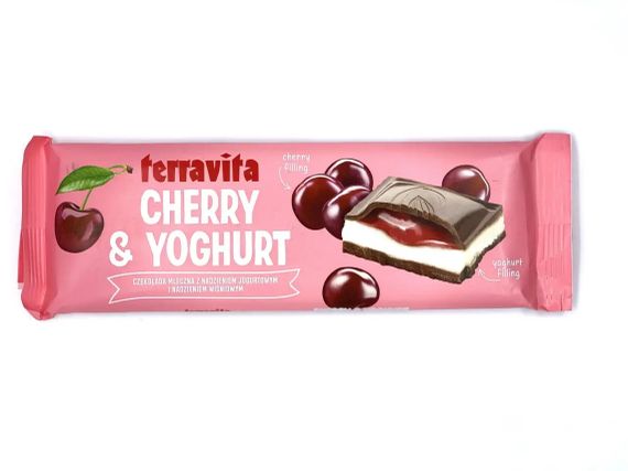 Шоколад молочный с вишней и нугой Terravita, 235 г, Польша