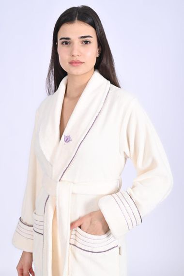 Жіночий халат з тапочками Nusa 4335 кремовий L/XL | Зображення 2