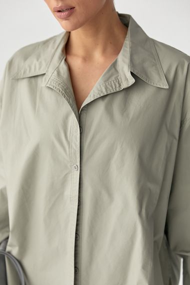 Широка класична сорочка на ґудзиках - хакі цвет, ONE SIZE (є розміри) | Зображення 3