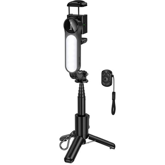 Монопод для селфі Hoco K90 Support axis smart+light Black | Зображення 6