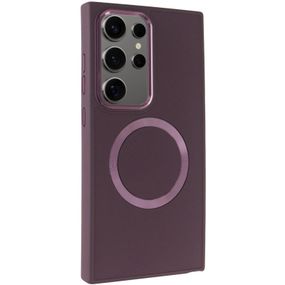 TPU чохол Bonbon Metal Style with MagSafe для Samsung Galaxy S24 Ultra Бордовий / Plum
