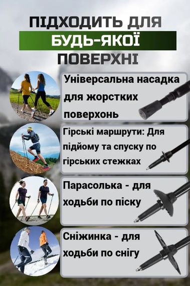 Трекінгові палиці PowerPlay 9107 Friluftsliv Black/White 80-135 см (пара) (PP_9107_FRILUFTSLIV) | Зображення 1