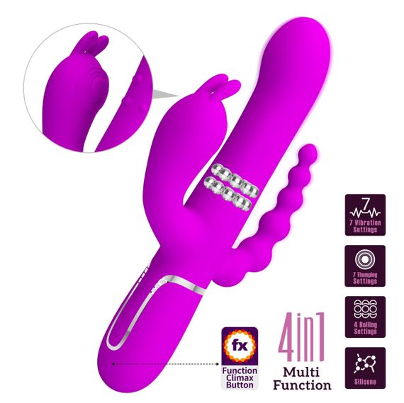 Вібромасажер з анальним та кліторальним стимулятором Pretty Love - Cammy Purple Twinkled Tenderness, BW-500036 Sex Aura | Зображення 1