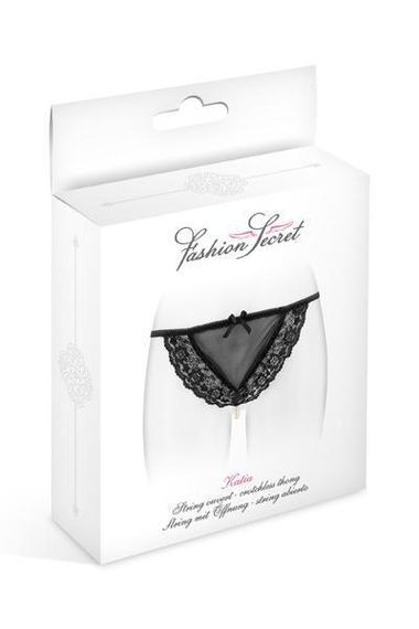 Трусики-стринги с жемчужной ниткой Fashion Secret KATIA Black | Зображення 2