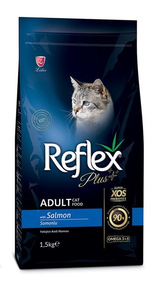Корм Reflex Plus Cat Adult Salmon сухой с лососем для взрослых котов 1.5 кг