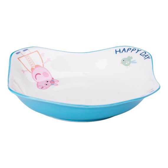 Порцелянова глибока глибока квадратна тарілка для дітей 350 мл HP-15-16 | Зображення 5