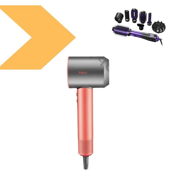 Фен-щітка стайлер VGR 8 в 1 V-488 PURPLE, 8 насадок, 4 режими (45703-V-488 PURPLE_1108) | Зображення 1