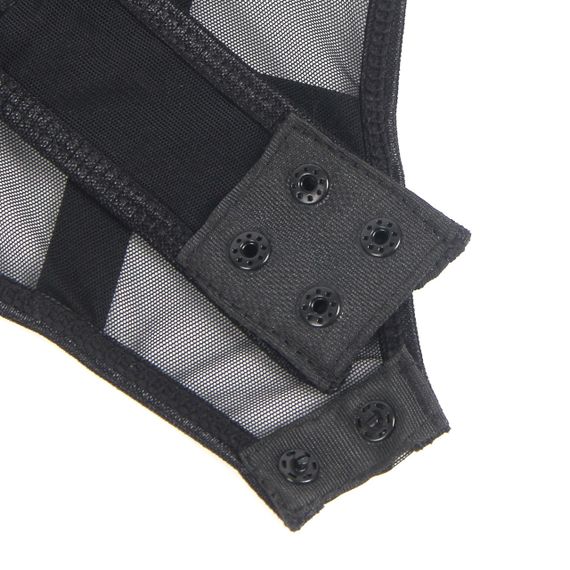 Боді зі штучної шкіри Star Night, з гартером, чорне, L sexstyle | Зображення 6